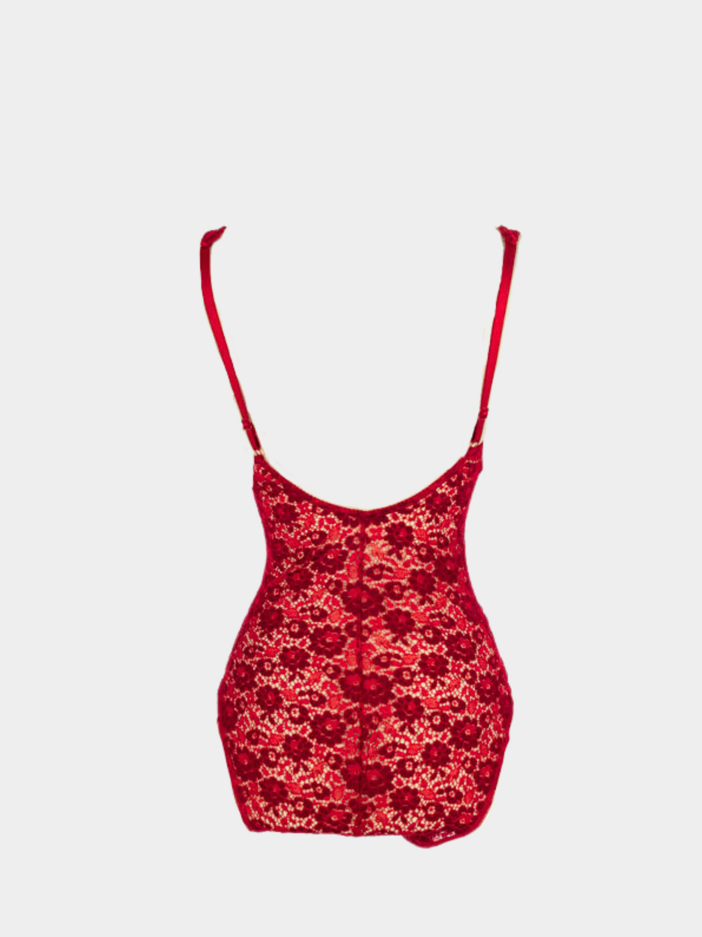 Christian Dior 2000s Red Lace Lingerie Bodysuit