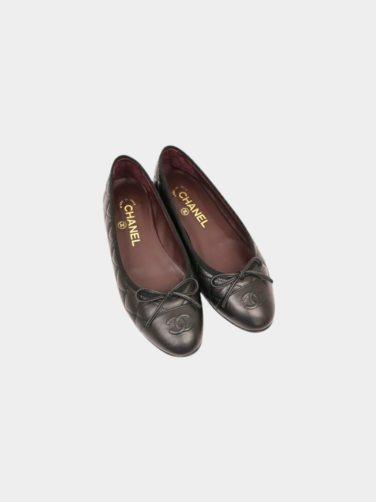 Chanel 2010s Black Leather Ballet Flats