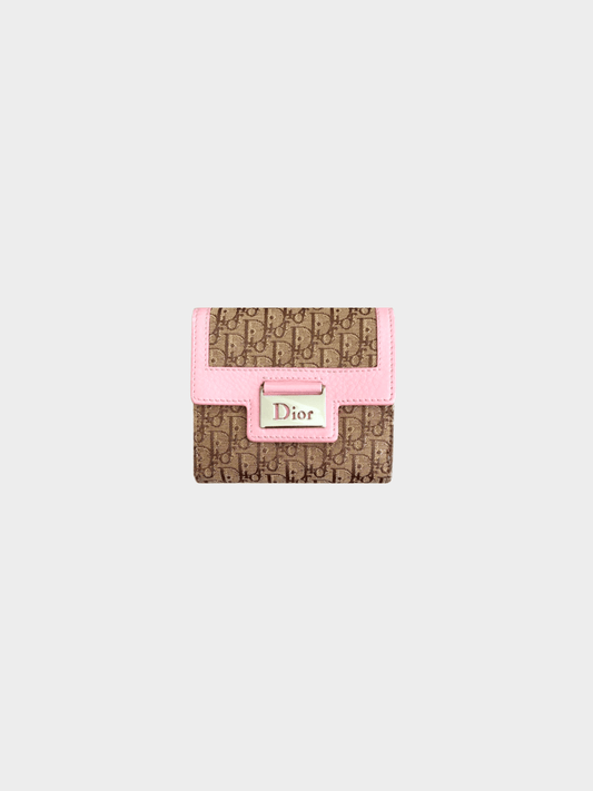 Christian Dior 2005 Brown and Pink Trotter Wallet