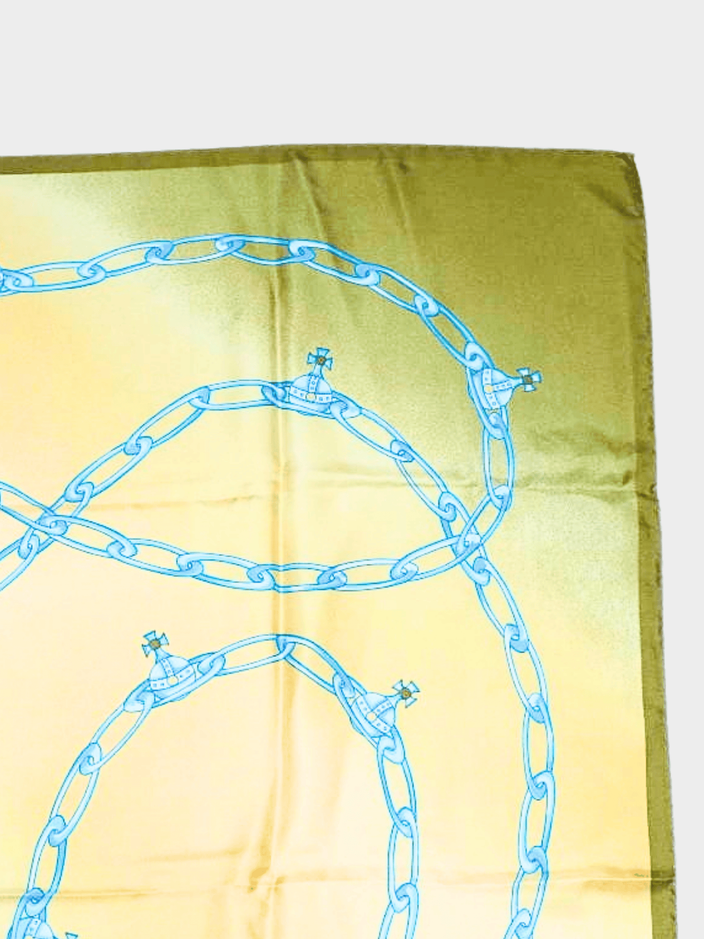 Vivienne Westwood 2000s Green Chain Print Silk Scarf