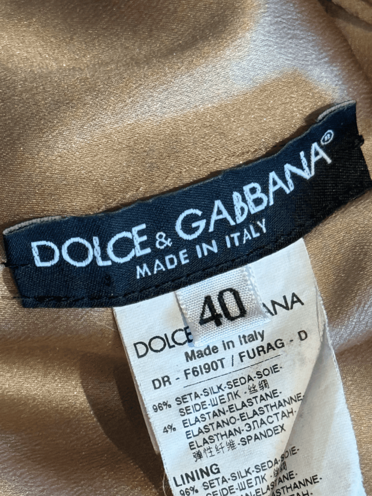 Dolce and Gabbana 2000s Two-toned Copper Midi Satin Dress