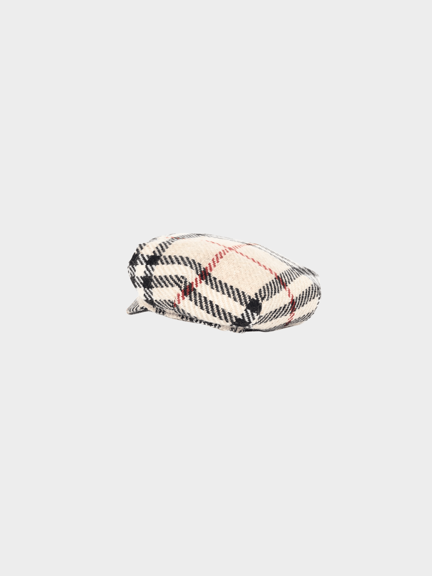 Burberry 2000s Beige Check Wool-Tweed Newsboy Cap
