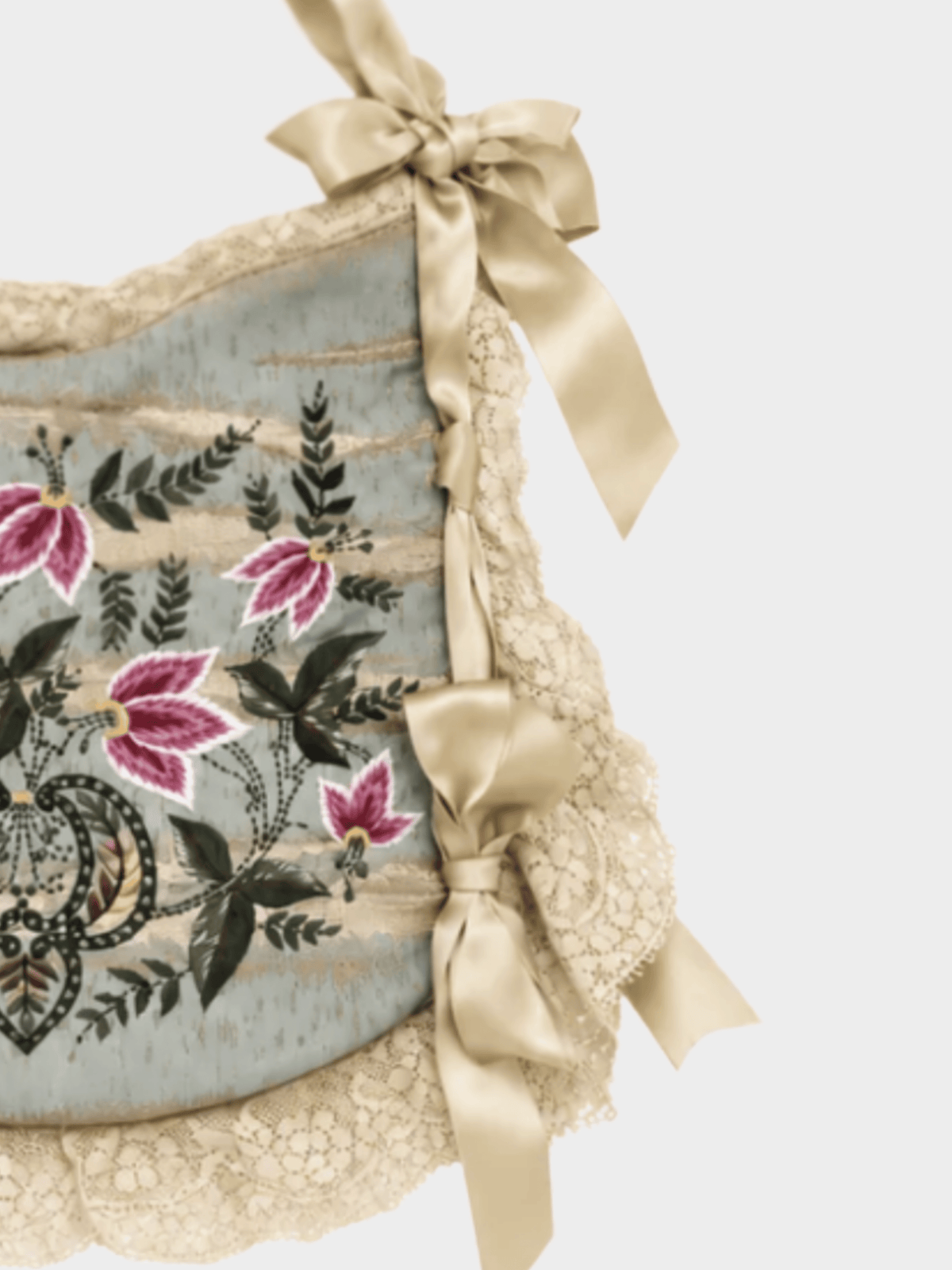 Valentino 2000s Embroidered Ribbon and Lace Bag