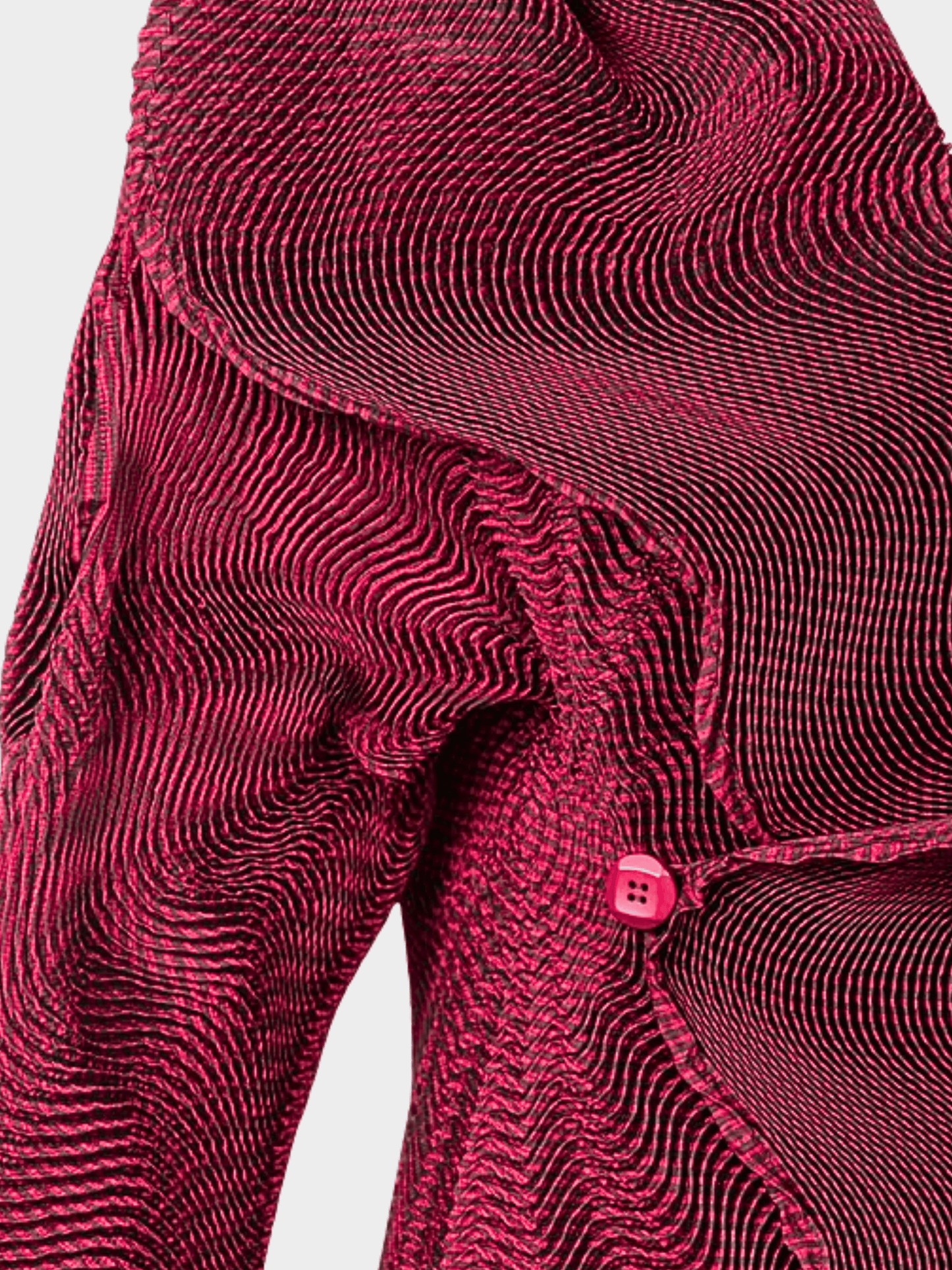Issey Miyake FW 2017 Pleated Burgundy Sculptural Jacket