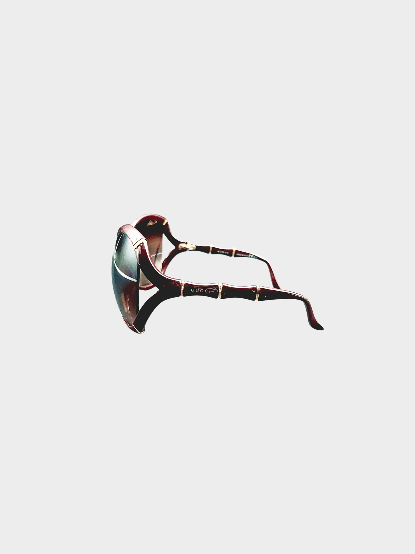 Gucci 2000s Brown Bamboo Frame Sunglasses