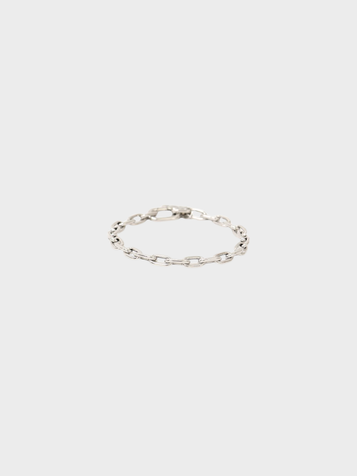 Prada 2010s Silver Triangle Logo Charm Bracelet