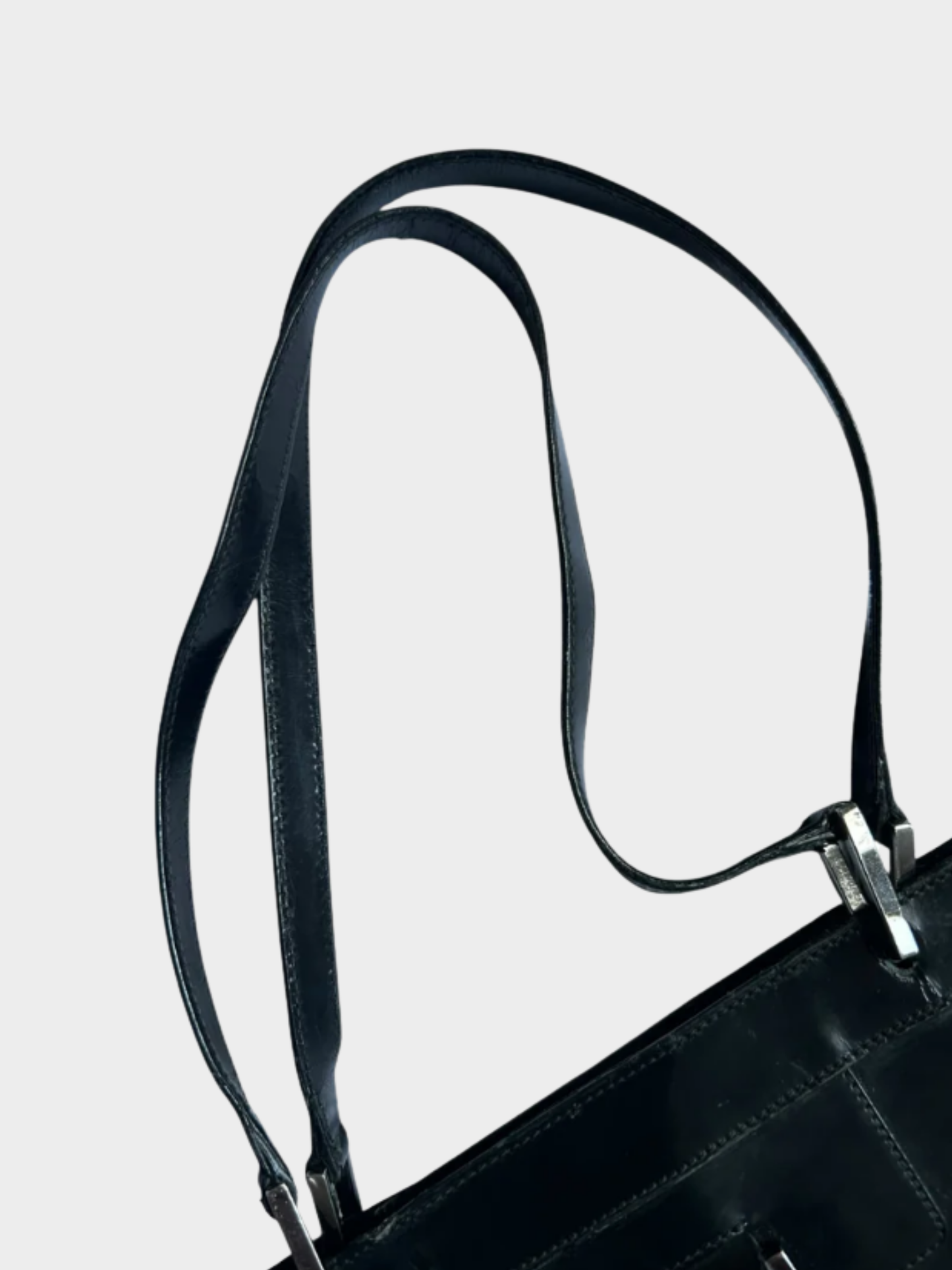 Gucci 1990s Black Patent Leather Tote Bag