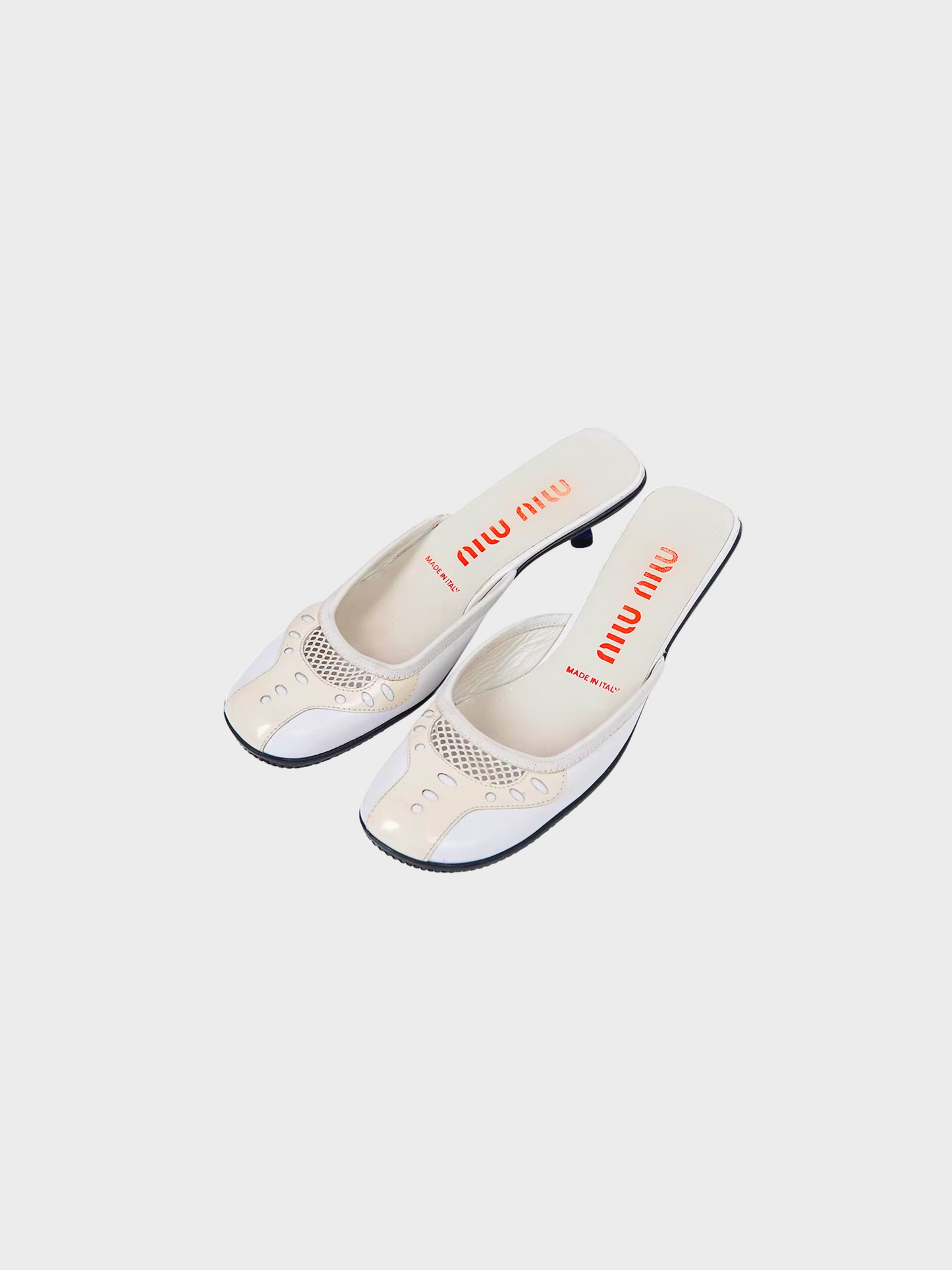 Miu Miu SS 2000 White Sporty Mesh Mules