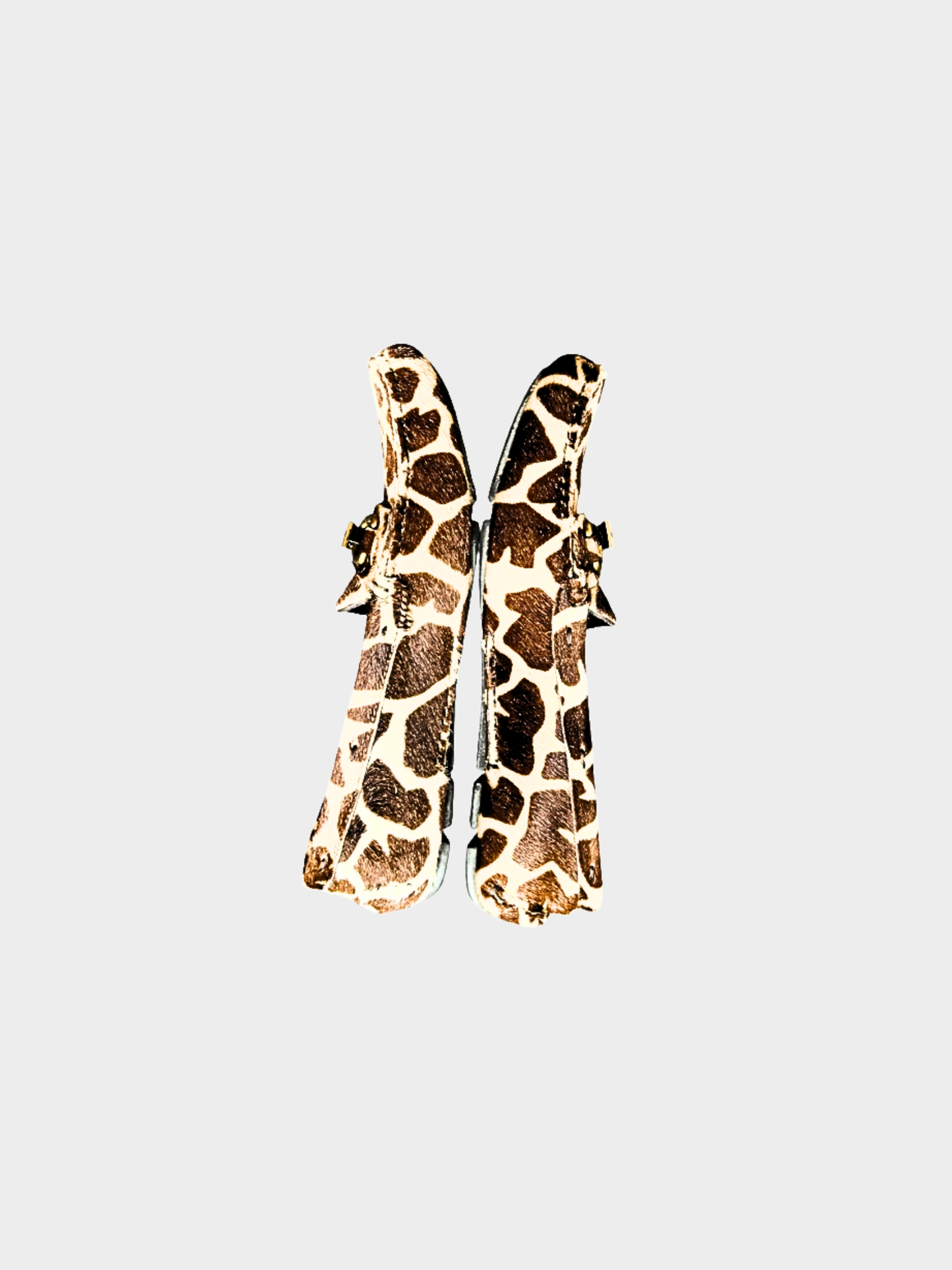 Prada 2000s Brown Giraffe Print Calf Hair Loafers