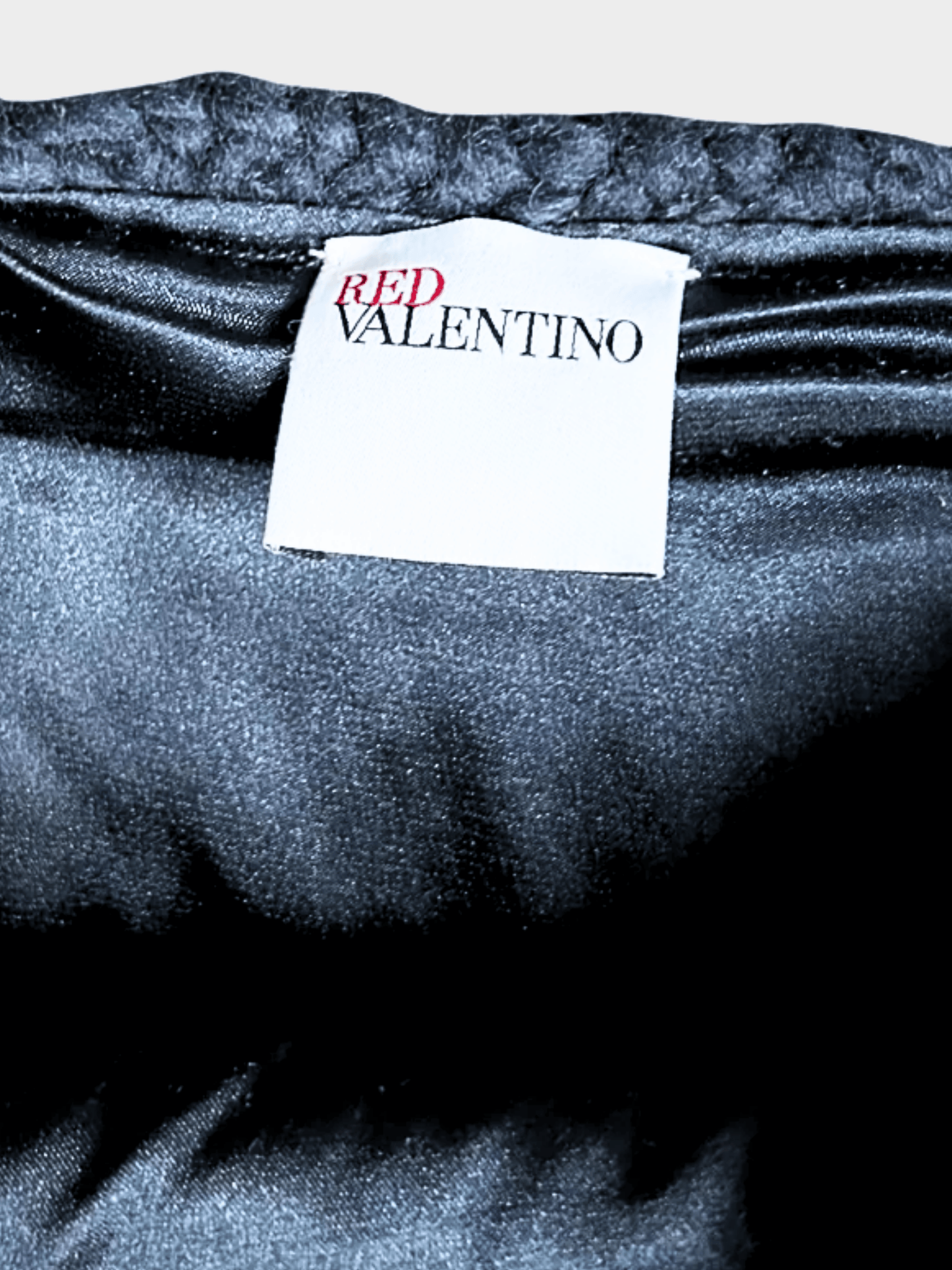 Valentino 2000s Navy Knit Skirt with Genuine Fur Trim