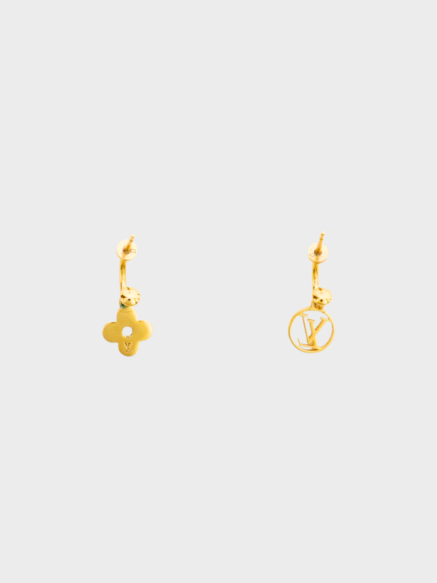 Louis Vuitton 2000s Gold Monogram Hanging Earrings