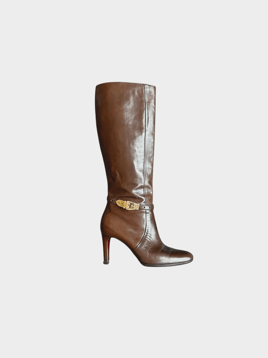 Gucci FW 1999 Brown Leather Knee High Boots