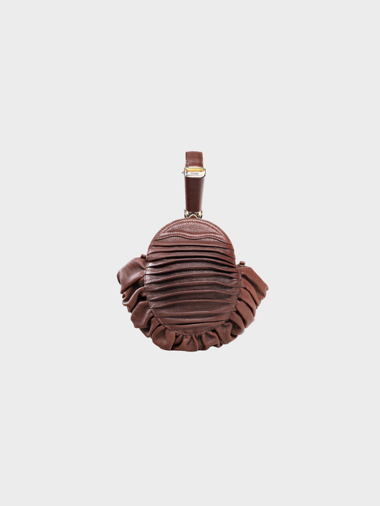 Fendi SS 2005 Brown Spy Runway Pleated Clutch