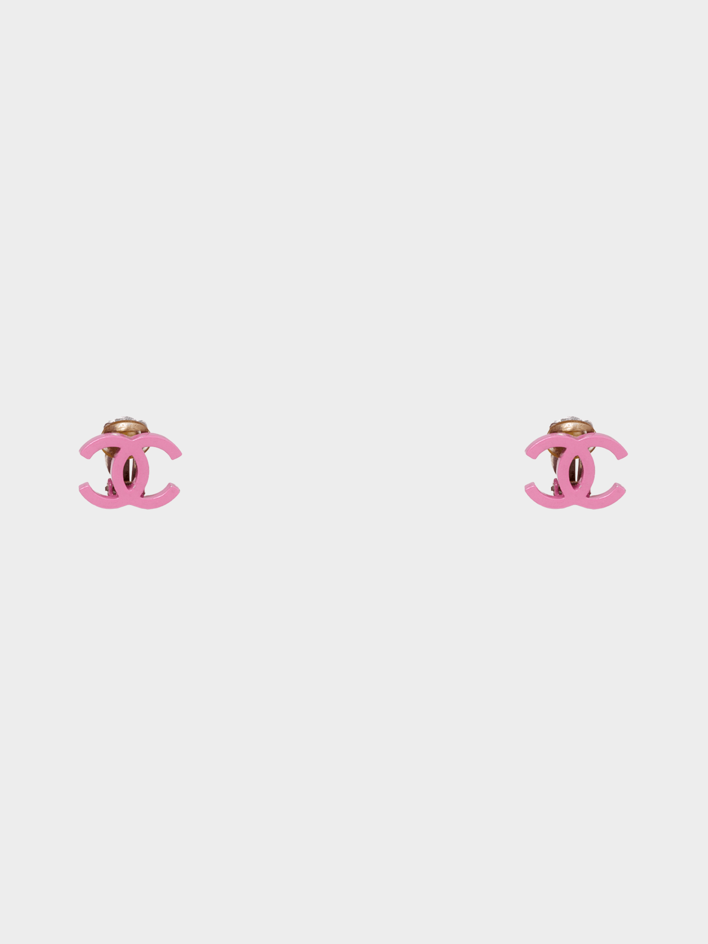 Chanel SS 2004 Pink CC Plastic Earrings
