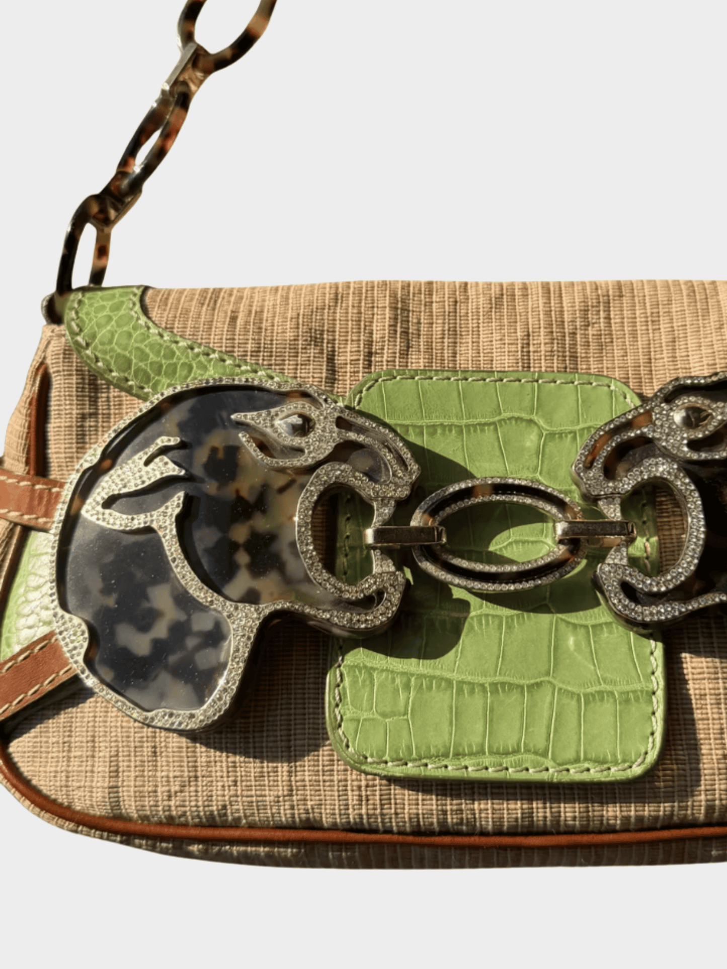 Valentino SS 2005 Runway Crocodile Embossed Leather Bag