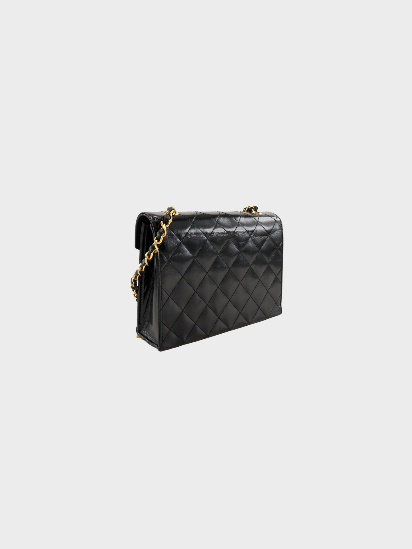 Chanel 1986 Black CC Flap Decacoco Matelasse Chain Shoulder Bag