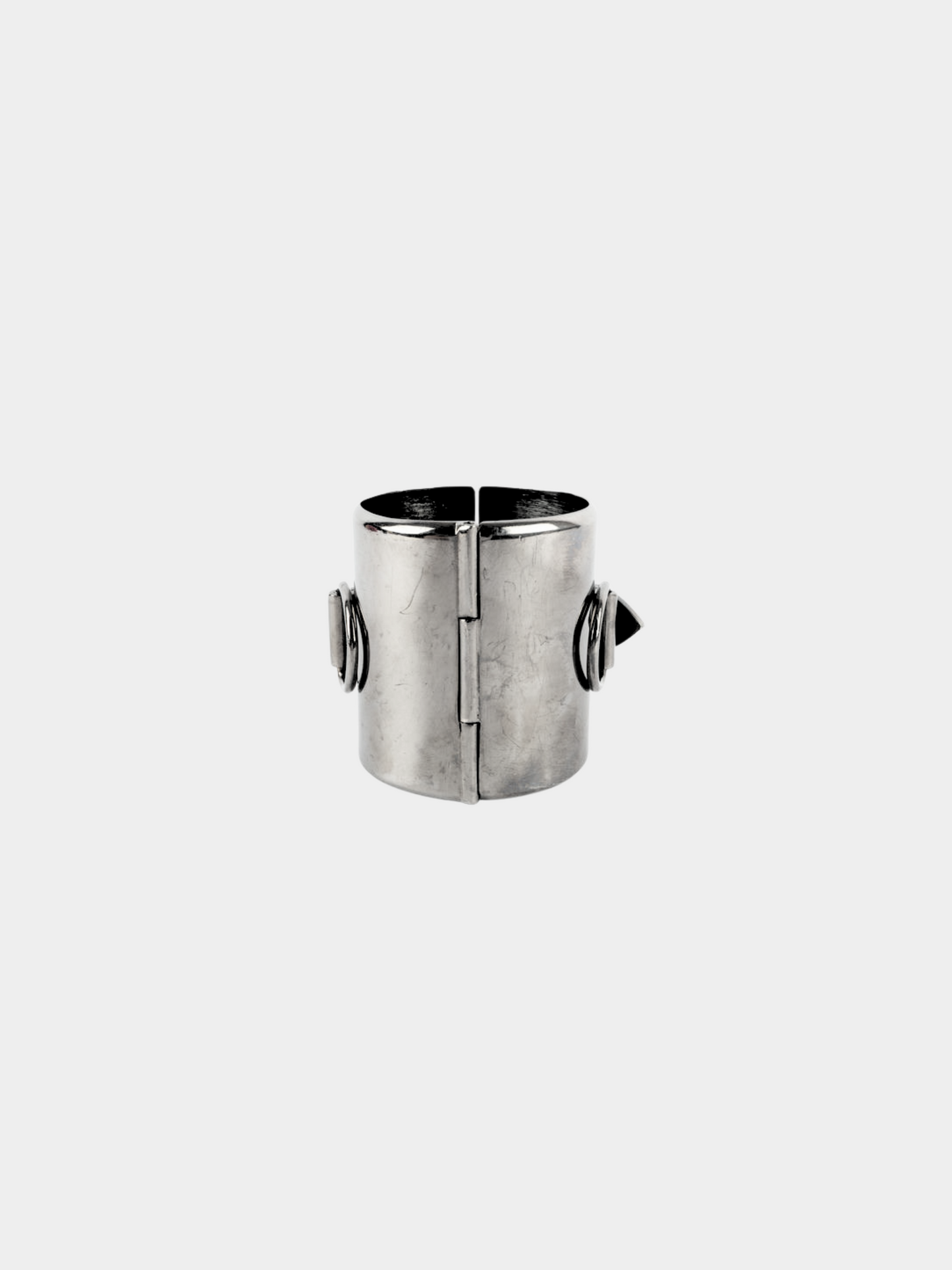 Jean Paul Gaultier 1990s Dark Silver Belt Buckle Cuff Bracelet