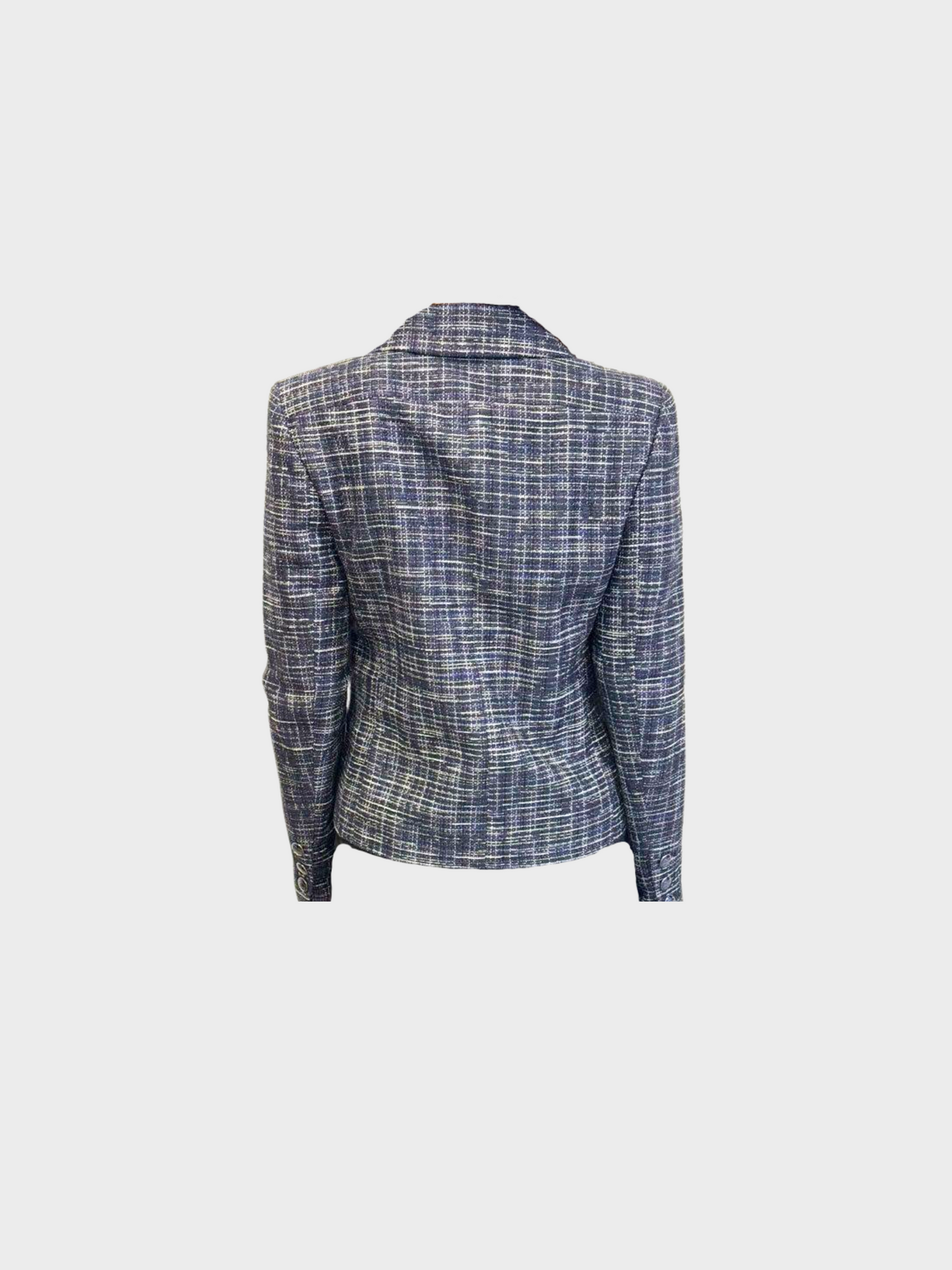Chanel 1990s Black Tweed Coco Mark Blazer