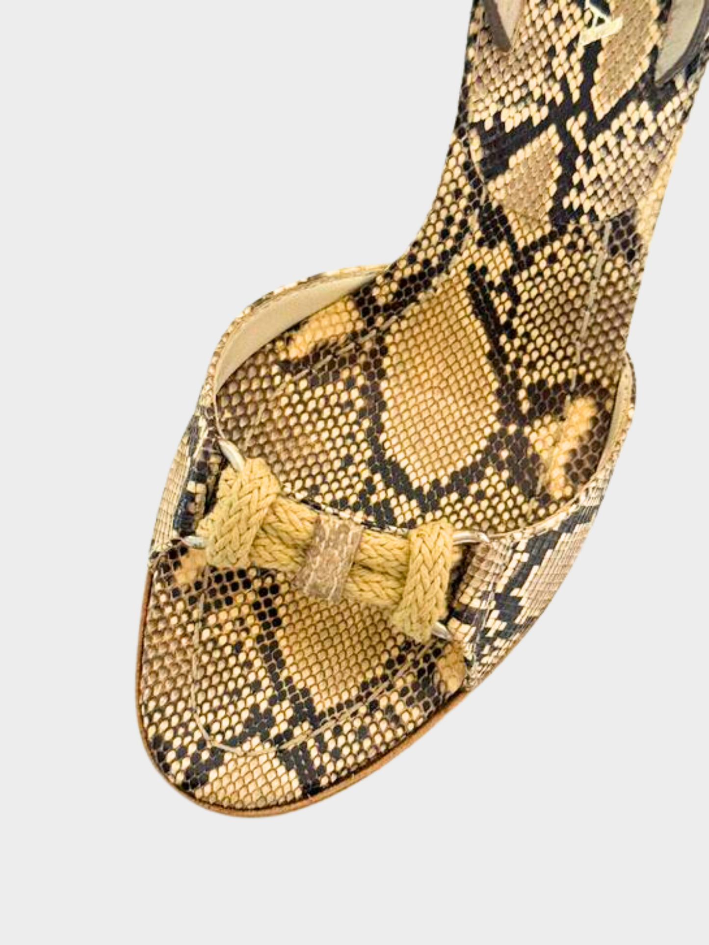Prada 2000s Beige Snakeskin Print Heels