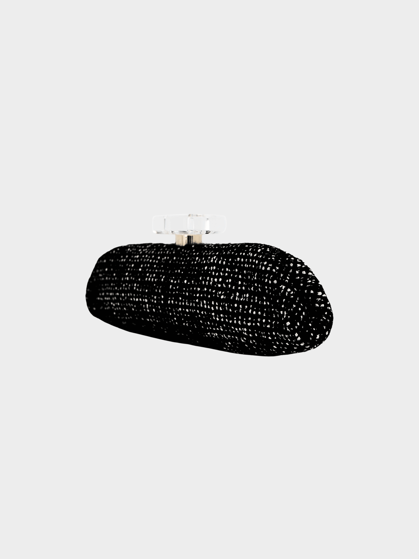 Chanel 2010s Black Tweed Perfume Bottle Clutch Bag