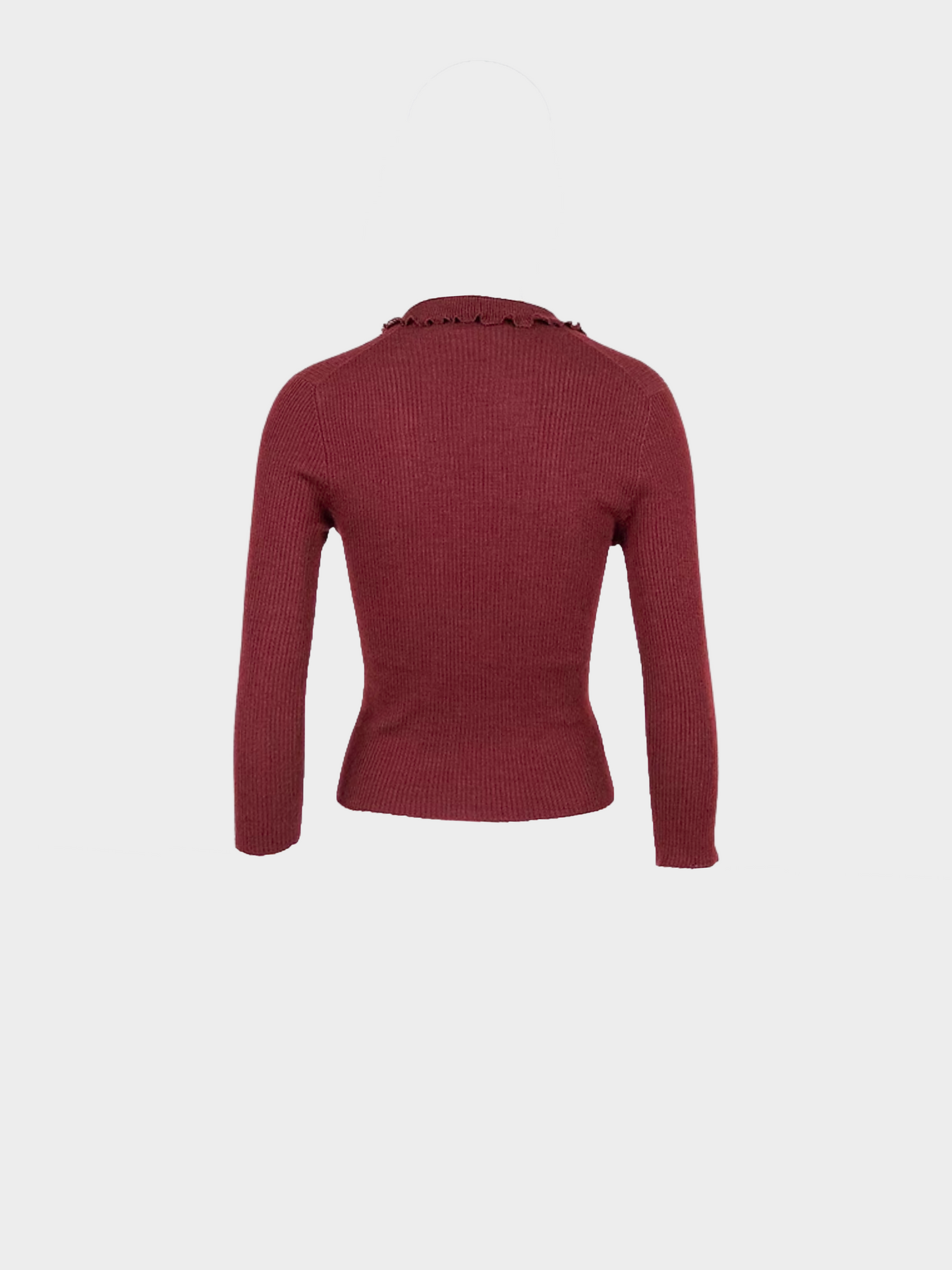 Prada SS 2000 Red Knit Cashmere Long Sleeve Top