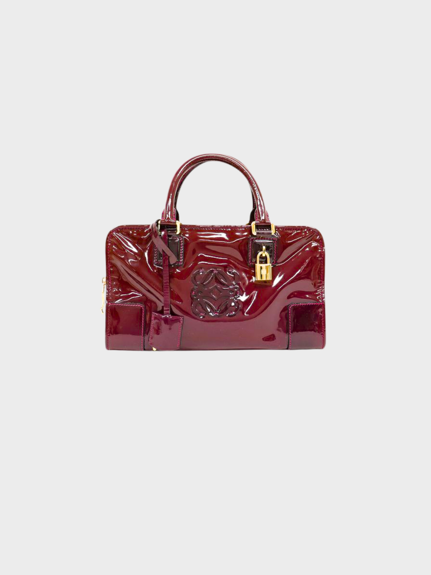 Loewe 2000s Red Patent Leather Amazona 28 Bag