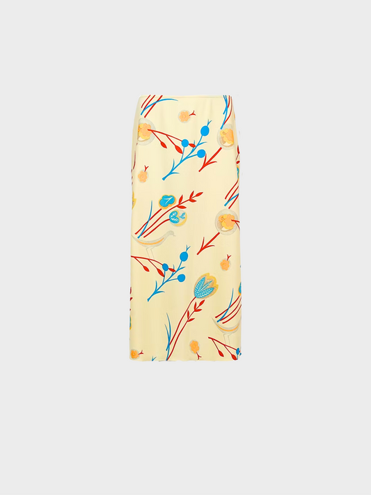 Miu Miu SS 1997 Yellow Floral Skirt