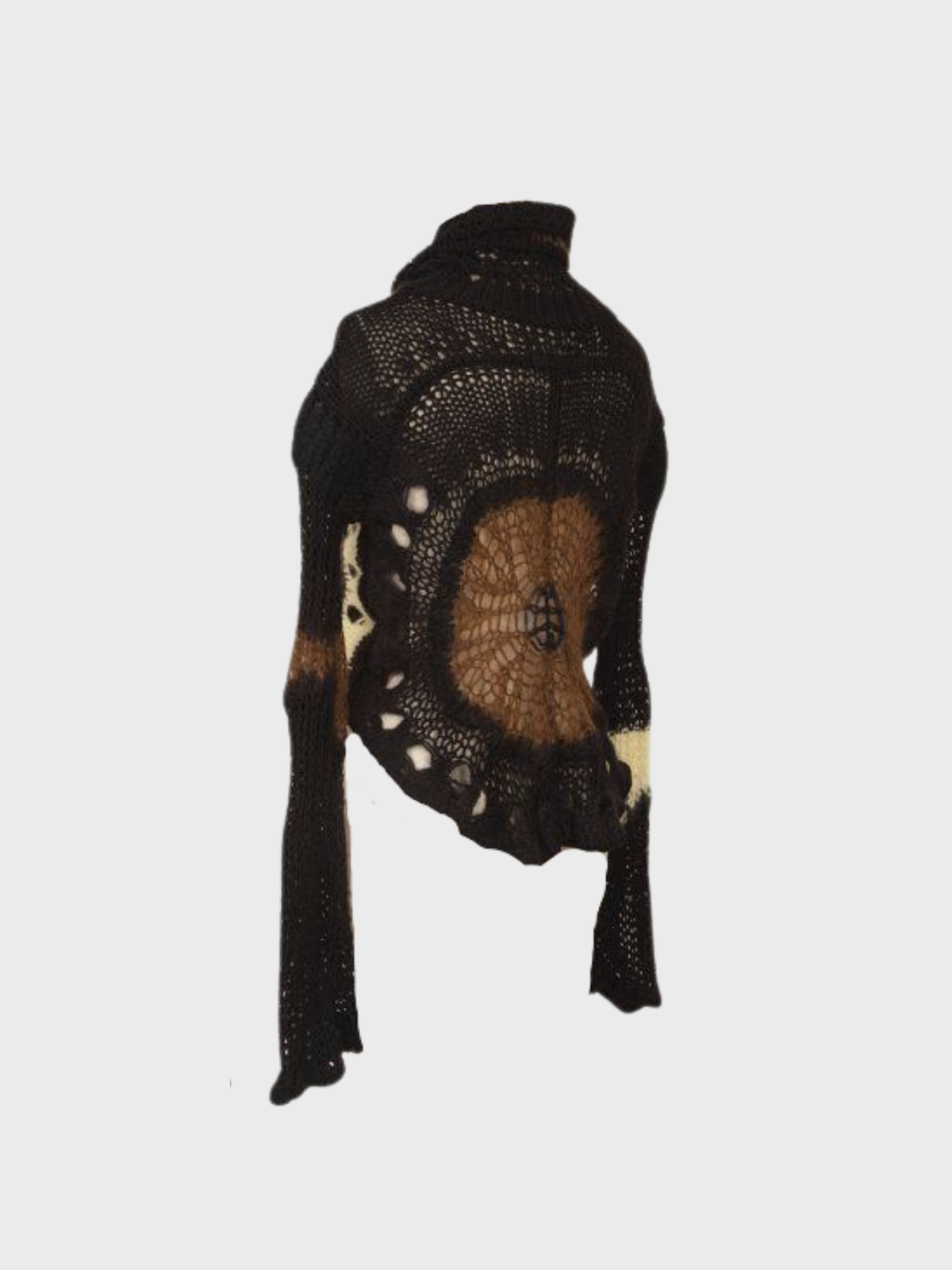 Jean Paul Gaultier FW 2007 Brown and Black Knit Long Sleeve Top
