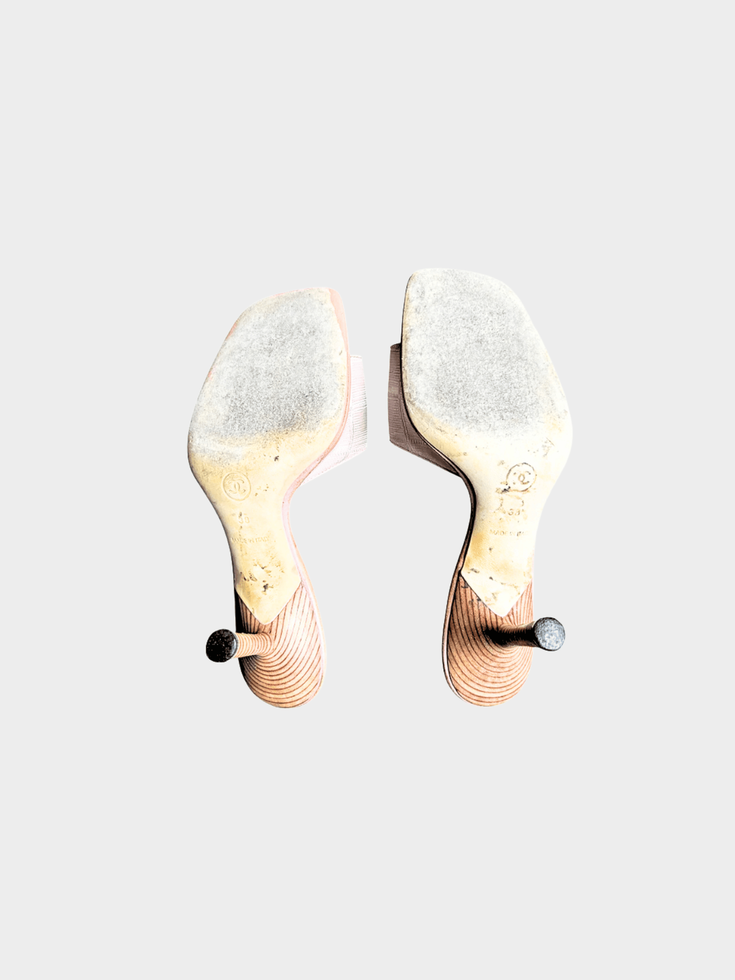 Chanel 2000s Pink Travel Line Canvas Heels