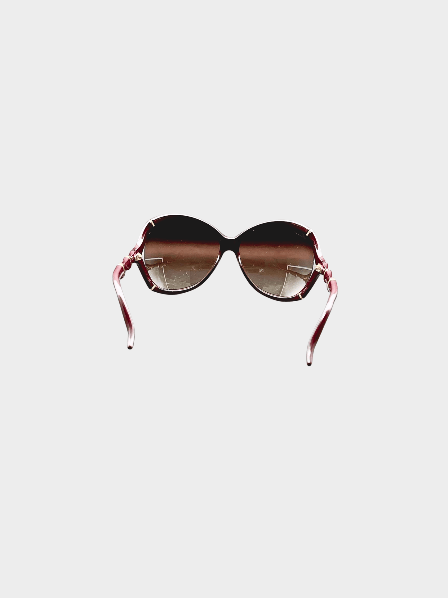 Gucci 2000s Brown Bamboo Frame Sunglasses
