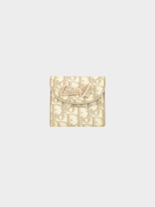 Christian Dior 2005 Beige Monogram Compact Wallet