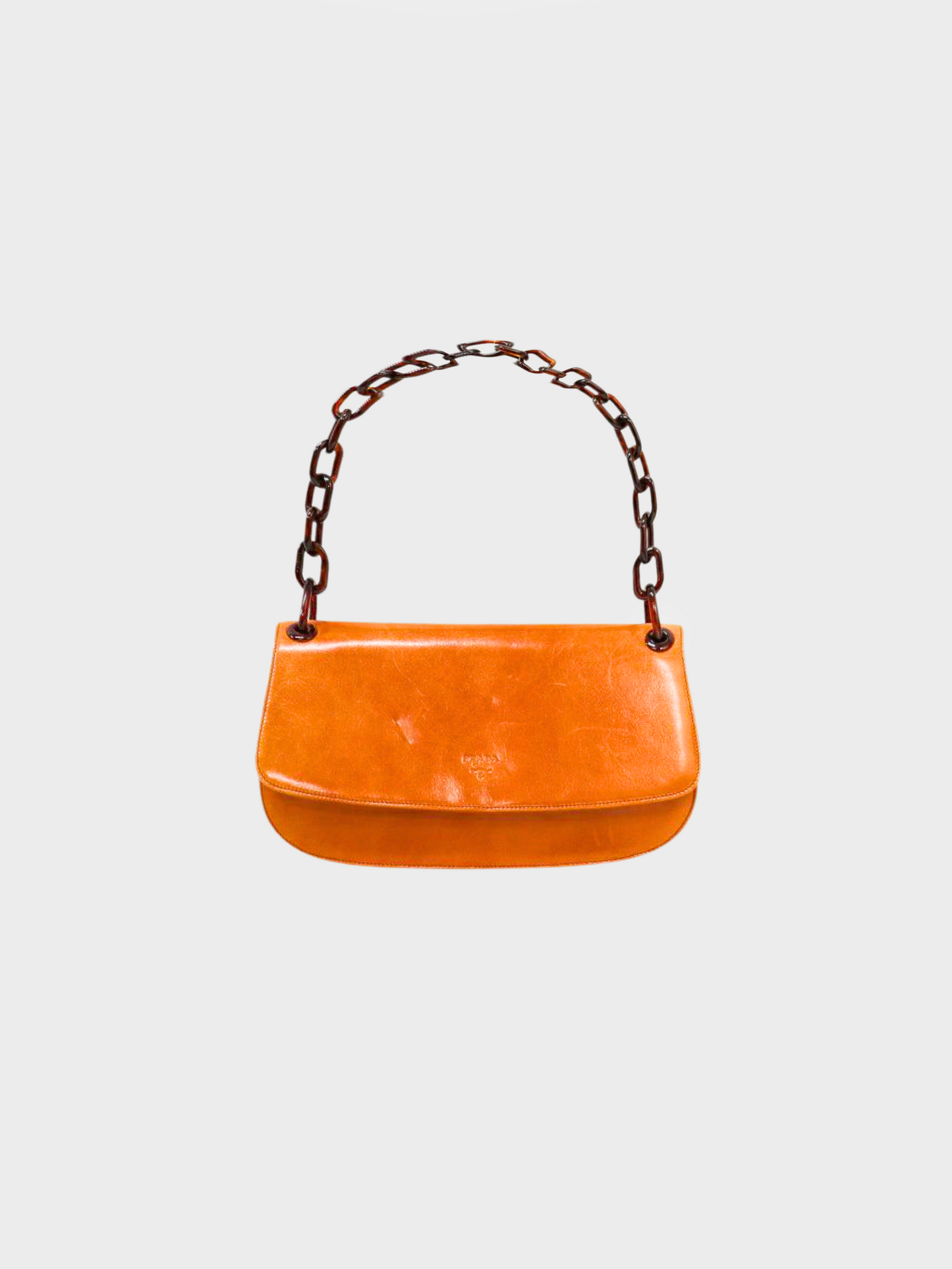 Prada 1996 Brown Chain Swing Bag