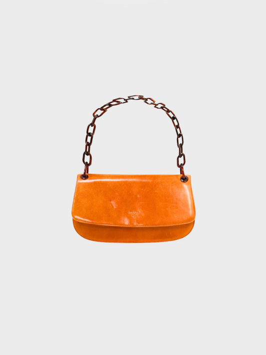 Prada 1996 Brown Chain Swing Bag