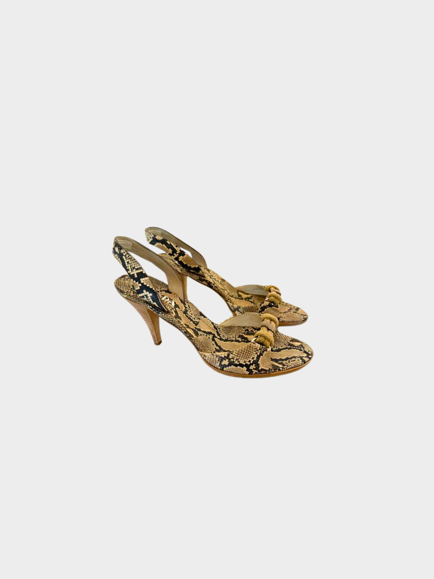Prada 2000s Beige Snakeskin Print Heels