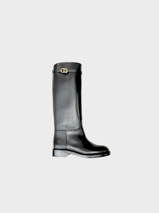 Christian Dior 2010s Black Empreinte Tall Boots