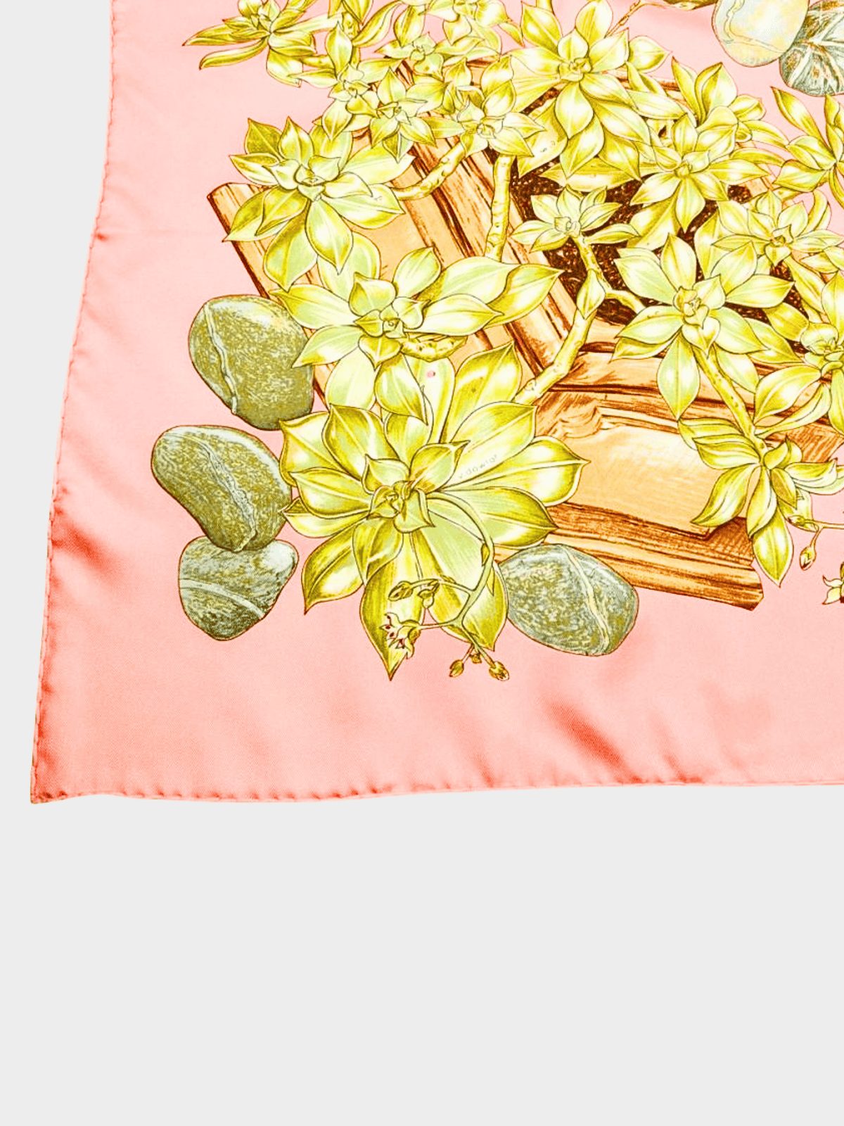 Hermes 2000s Pink Garden Secret Silk Carré 90 Scarf