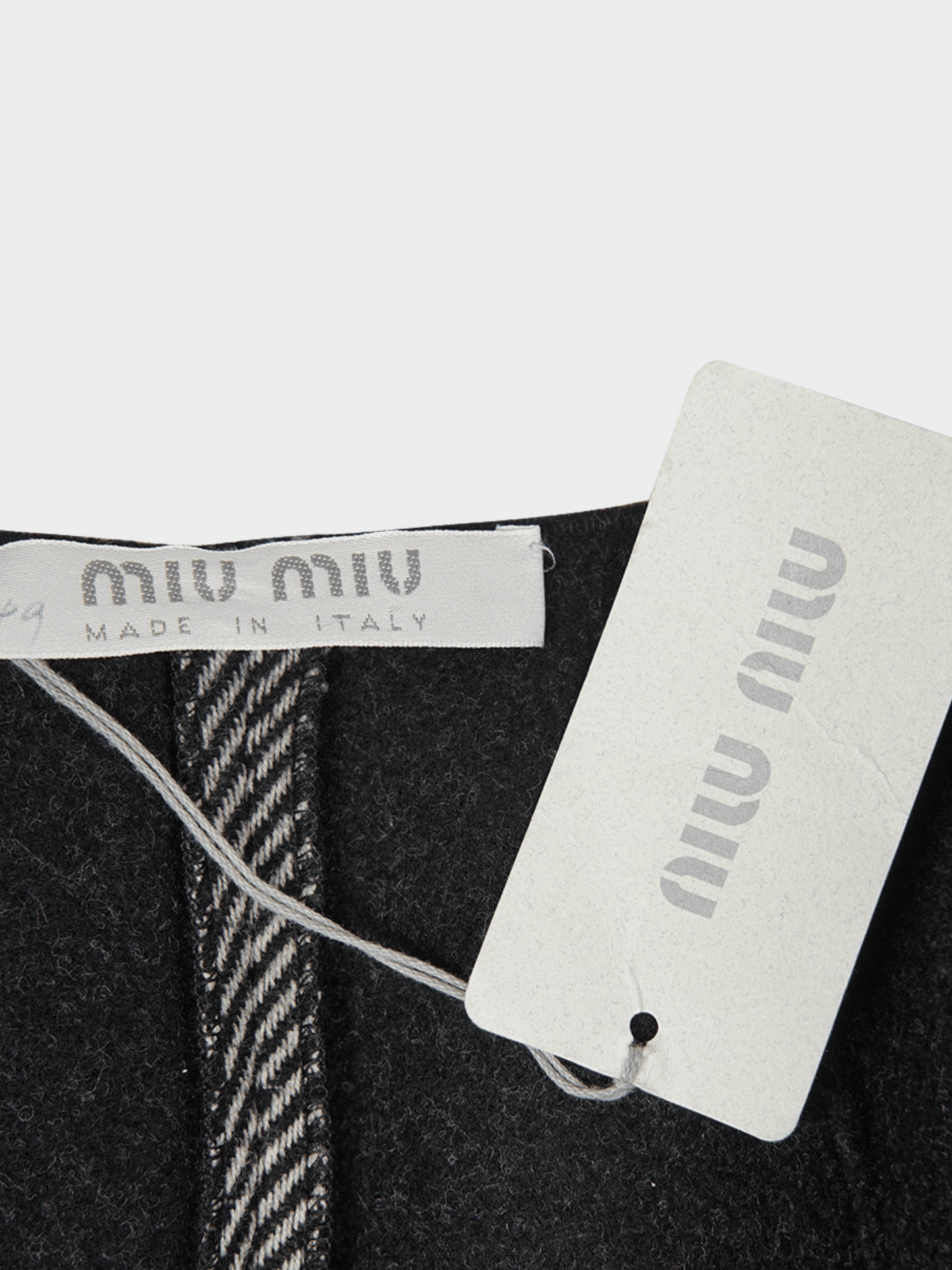 Miu Miu FW 2000 Twill Grey Wool Shorts