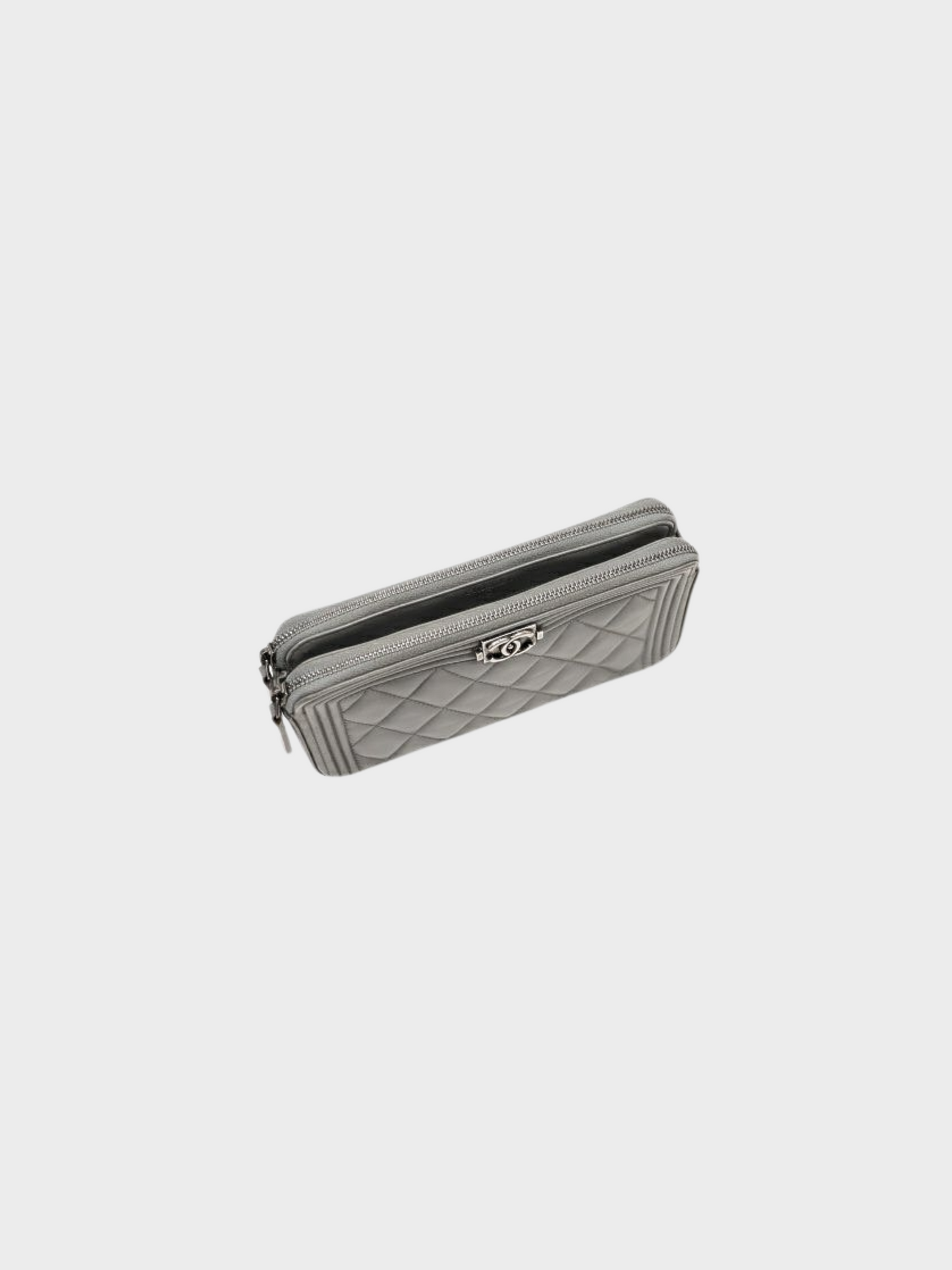Chanel 2016 Grey Leboy Chain Wallet