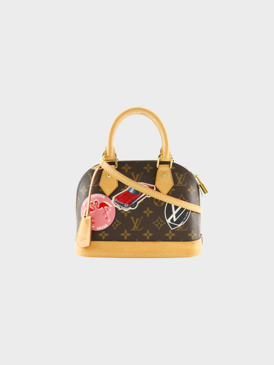 Louis Vuitton 2016 Brown Monogram Alma BB World Tour Handbag