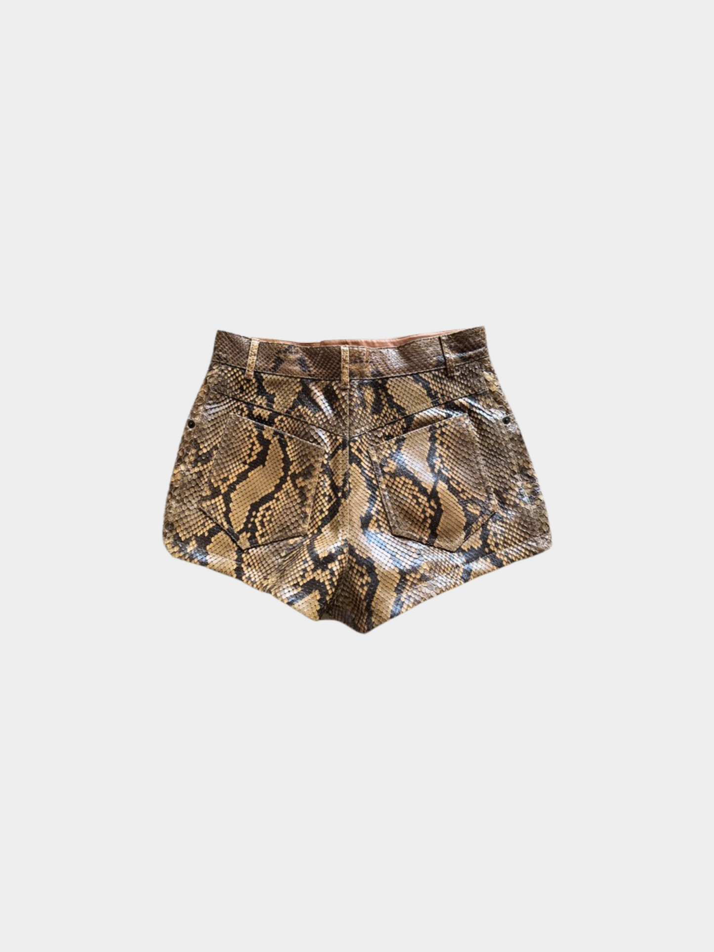 Yves Saint Laurent 2010s Brown Snakeskin Shorts