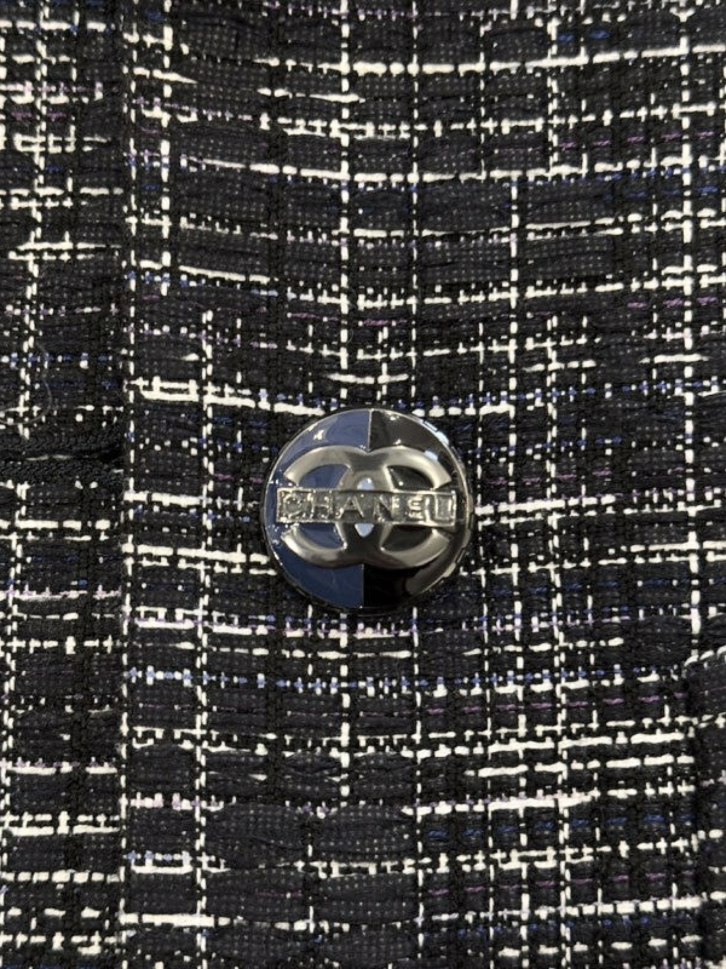 Chanel 1990s Black Tweed Coco Mark Blazer