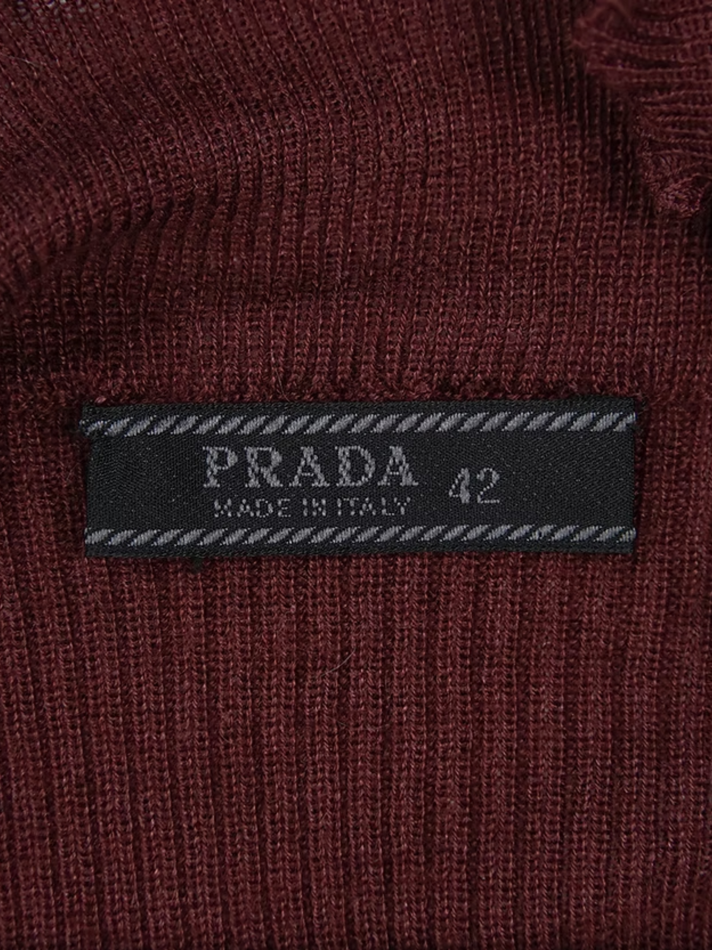 Prada SS 2000 Red Knit Cashmere Long Sleeve Top