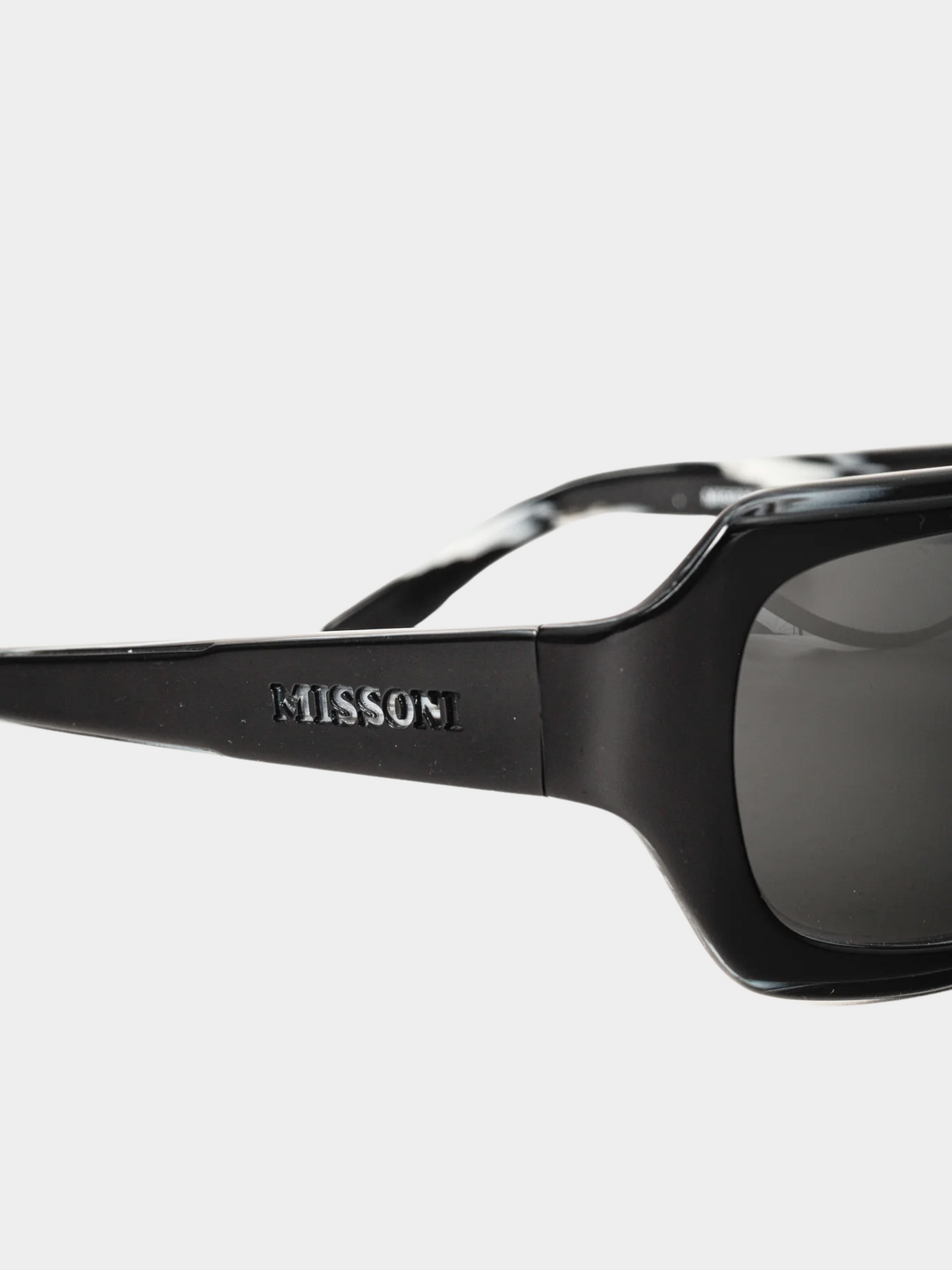 Missoni 2010s Black Marbled-Accent Oversized Sunglasses