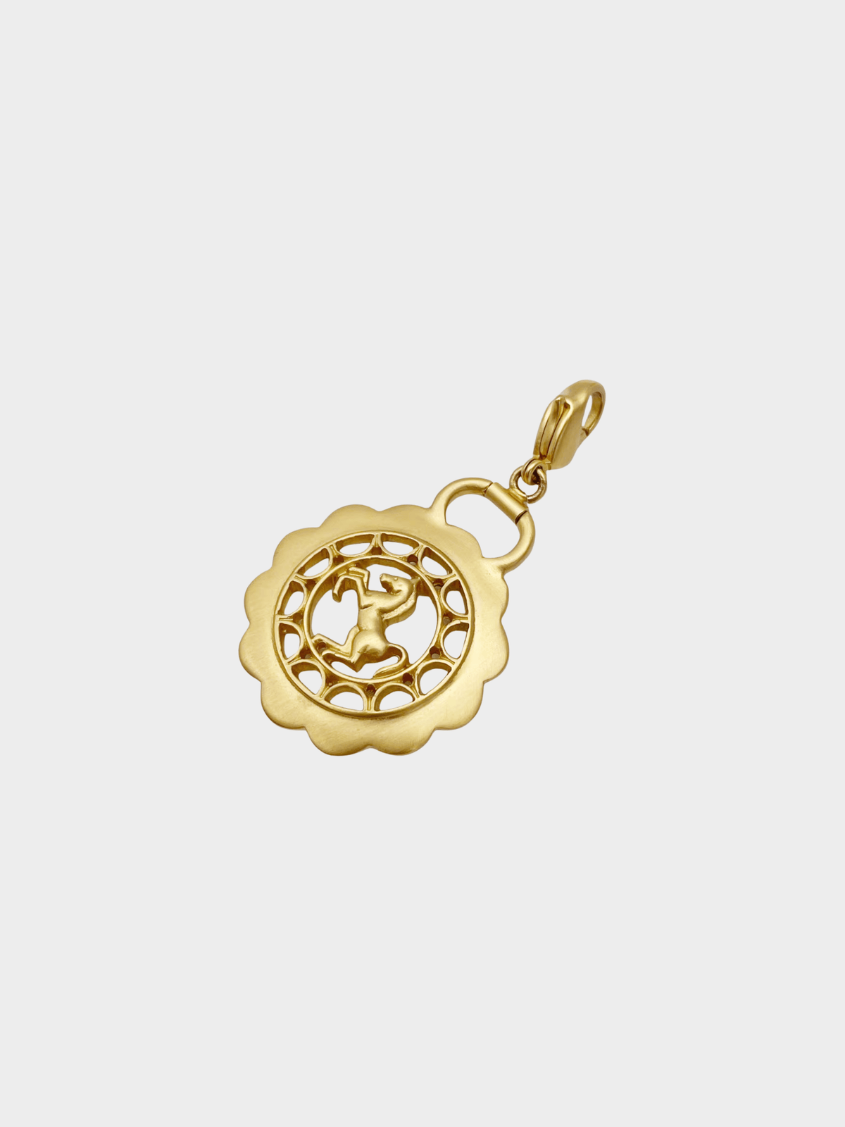 Hermes 2000s Gold Horse Motif Pendant Choker Necklace