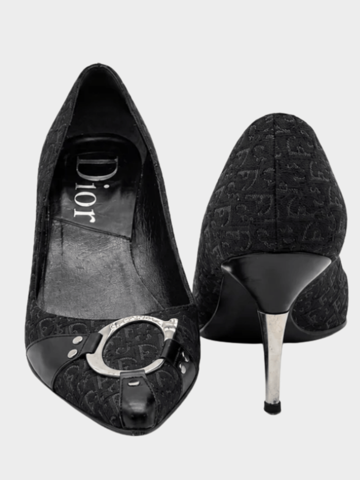 Christian Dior 2000s Black Diorissimo Buckle Pumps
