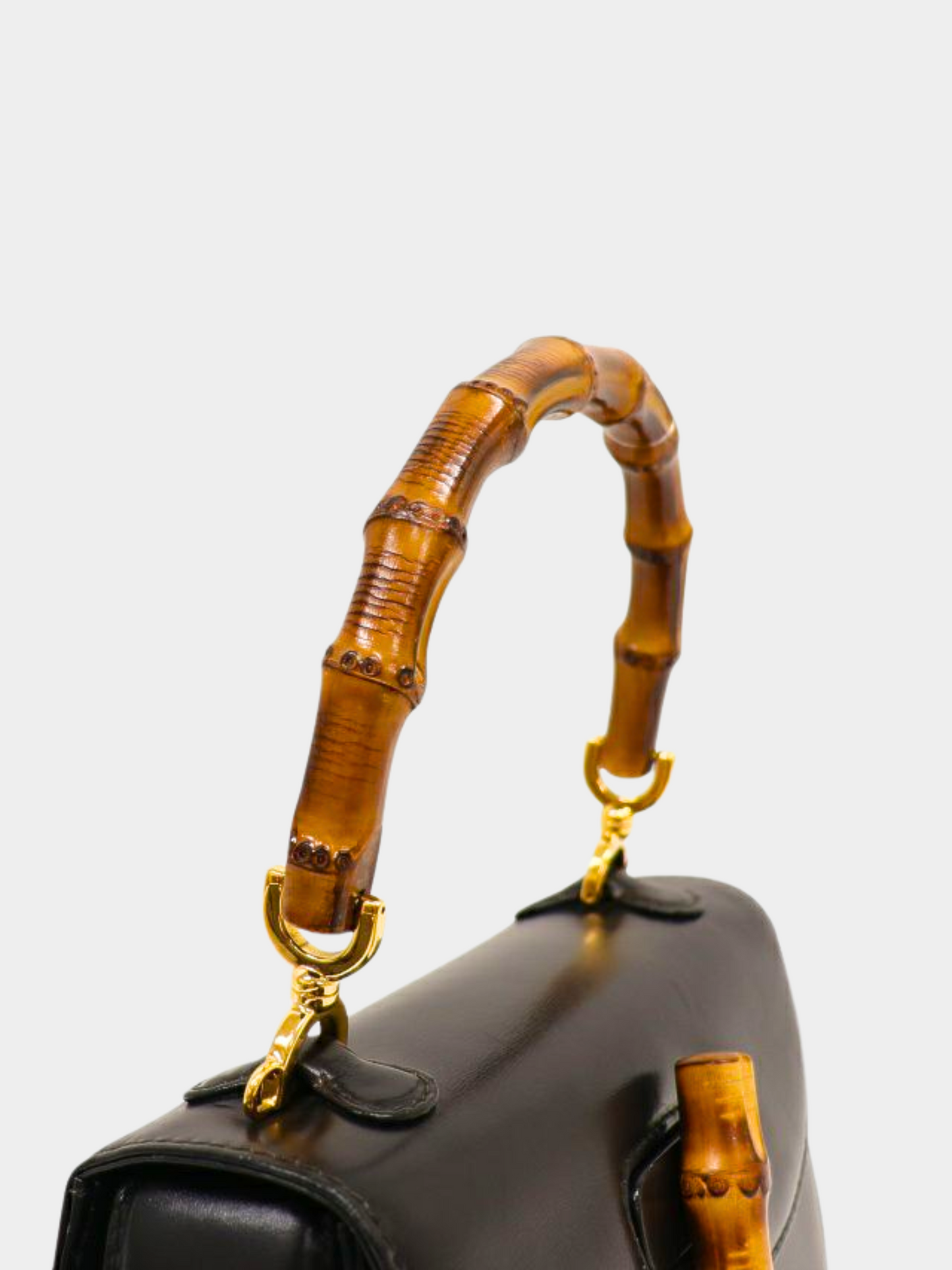 Gucci 1990s Black Bamboo 1947 Two-way Bag
