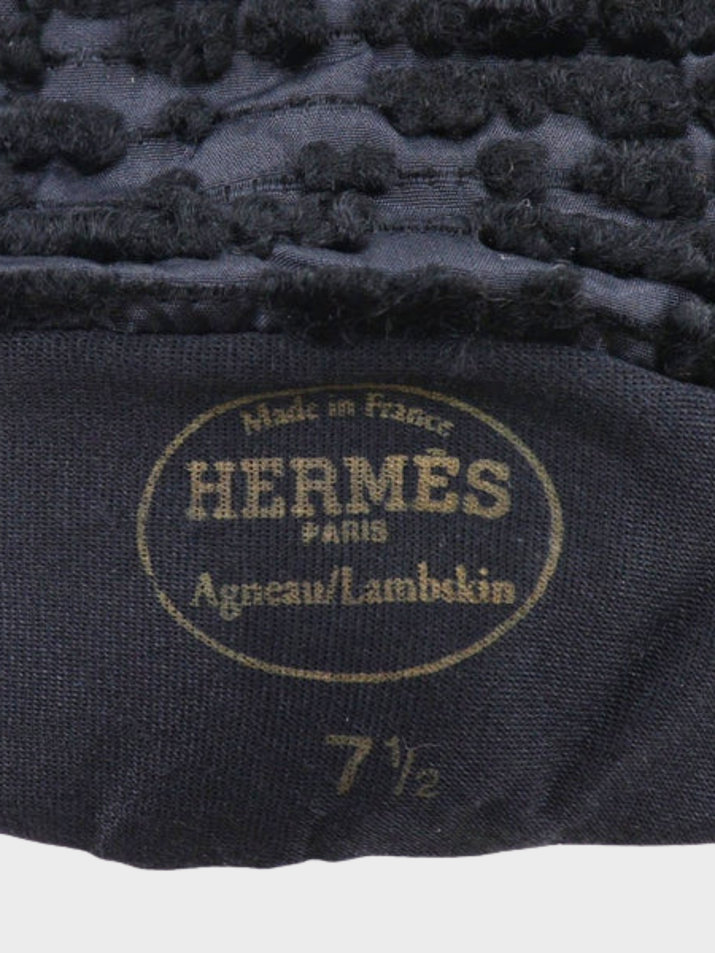 Hermès 1990s Black Leather Satin Lined Gloves