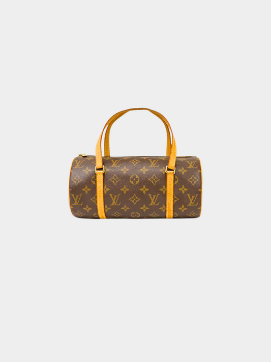 Louis Vuitton 2002 Monogram Coated Canvas Papillon 26 Barrel Bag