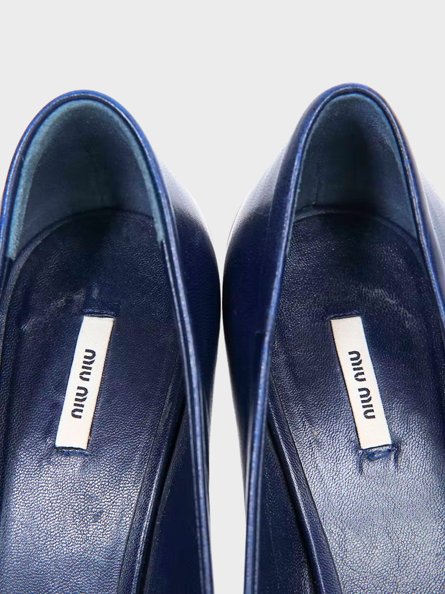 Miu Miu FW 2008 Navy Blue Stacked Pumps