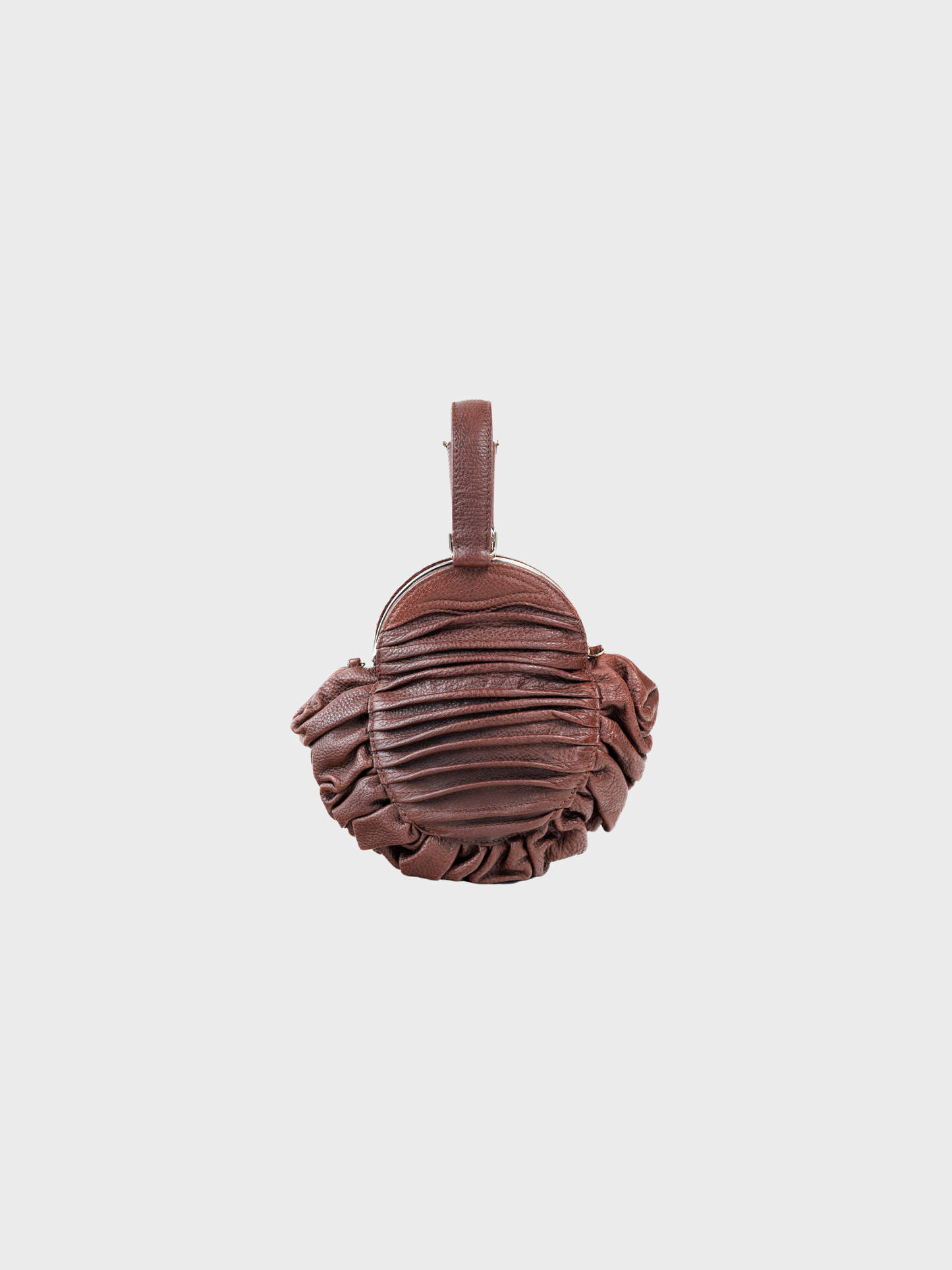 Fendi SS 2005 Brown Spy Runway Pleated Clutch